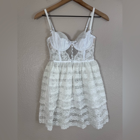 For Love and Lemons Love Story Slip Dress in White size XS NEW $159 VS Bride - Picture 11 of 16